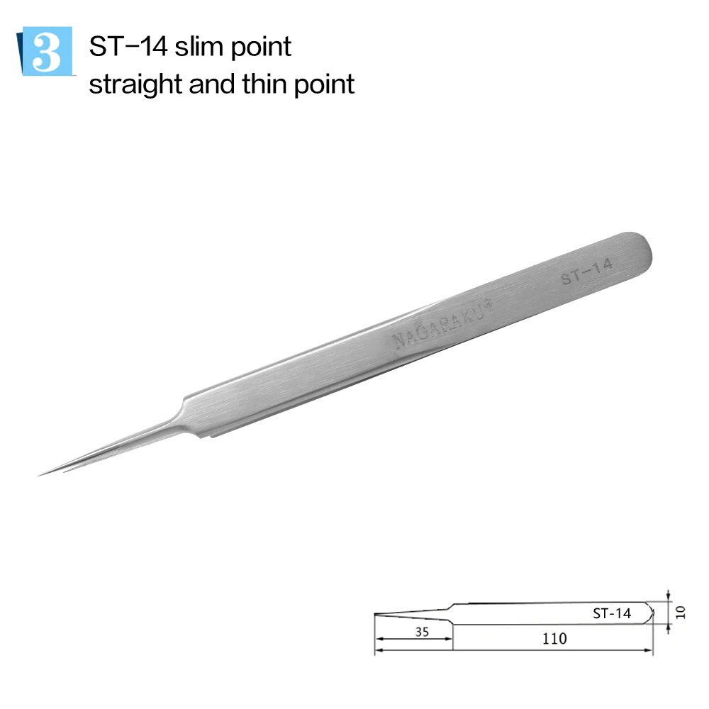 NAGARAKU Eyelash Extension Tweezers Professional Accurate Volume Classical Stainless Steel Makeup eyelash tweezers