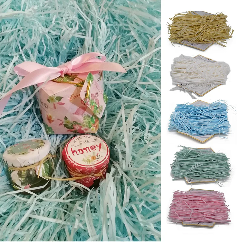 

20g Fluffy Raffia Shredded Crinkle Paper Confetti DIY Gift Box Hampers Fill Material Tissues Birthday Wedding Party Decorations