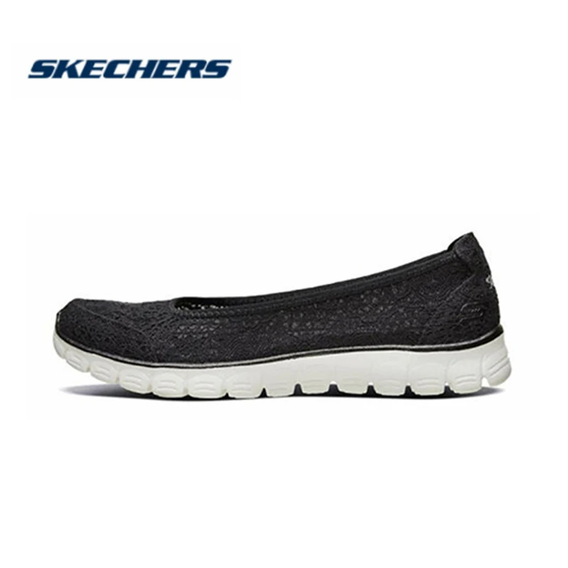 

Skechers 2019 Spring Shoes Women Breathable Comfortable Slip On Flats Walking Shoes Ventilating Lightweight Shoes 23437-BKW