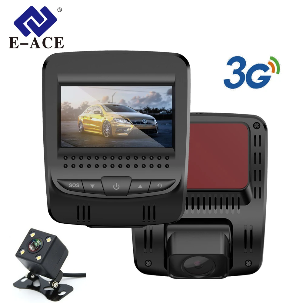 

E-ACE 3G WIFI Car Dvr FHD 1080P Dual Lens Dash Cam GPS Track Log Remote Live View Two Way Talk 2.45"TFT Video Recorder Registrar