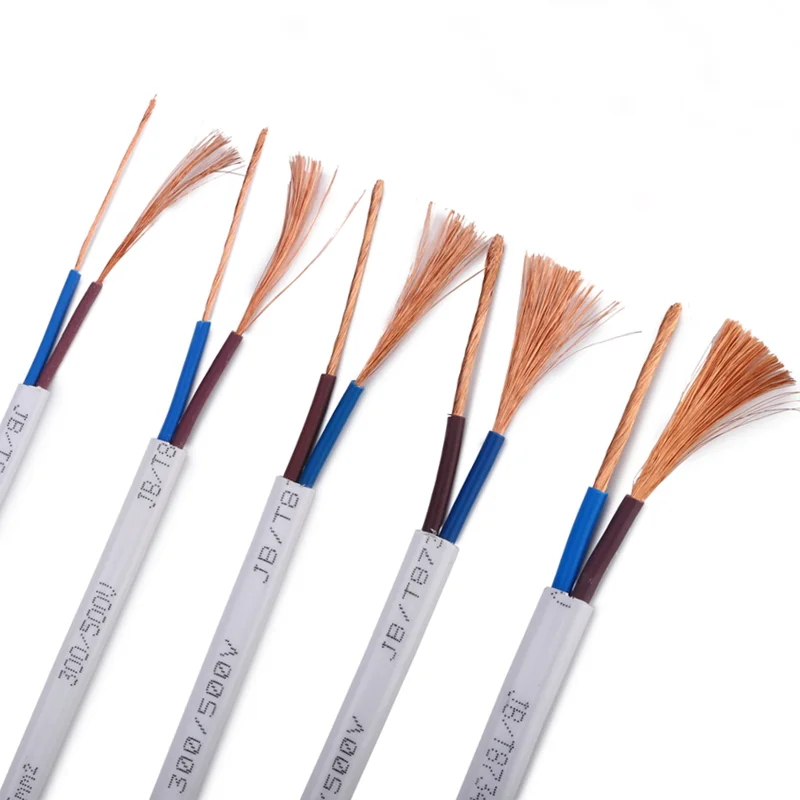 5 метров Электрический медный провод RVVB обшитый и кабель 2 ядра 0 5/0 75/1/1.5/2 5/4/6 мм