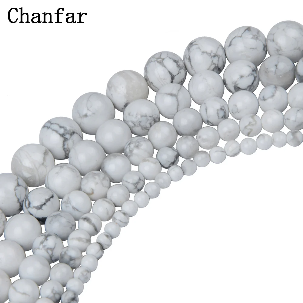 Зеленые Бусины Chanfar 4/6/8/10/12 мм белые бусины Howlite рыхлый натуральный камень для