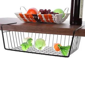 

Iron Mesh Shelf Basket Cupboard Cabinet Door Organizer Rack Closet Holders Hanging Under Shelf Storage Basket Rack Organizer