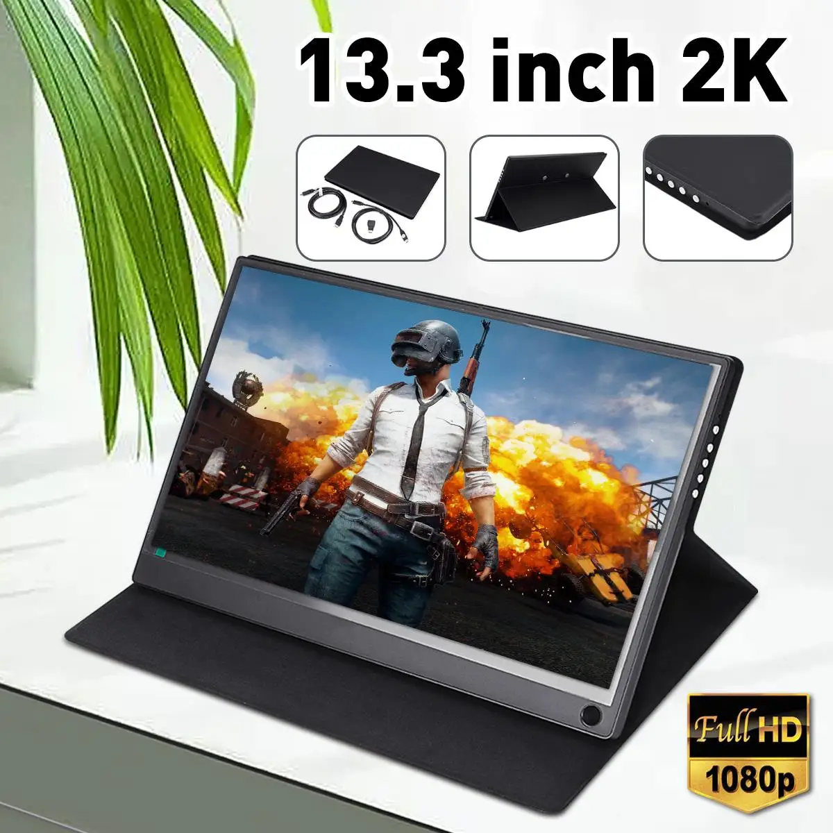 

13.3 inch Portable Computer Monitor 2K LCD Screen USB C Display For Tablet Laptop