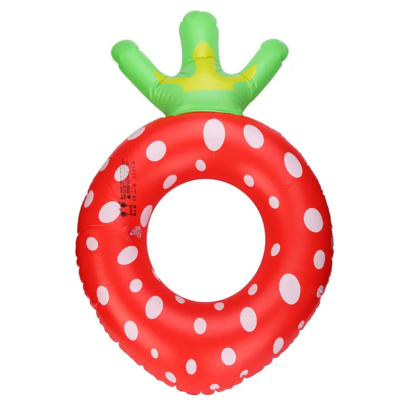 Swimming Rings Large Cute inflatable Strawberry Fruit Swimming Donut Pool Float ring Cartoon Swimming pool supplies #2y17 (2)