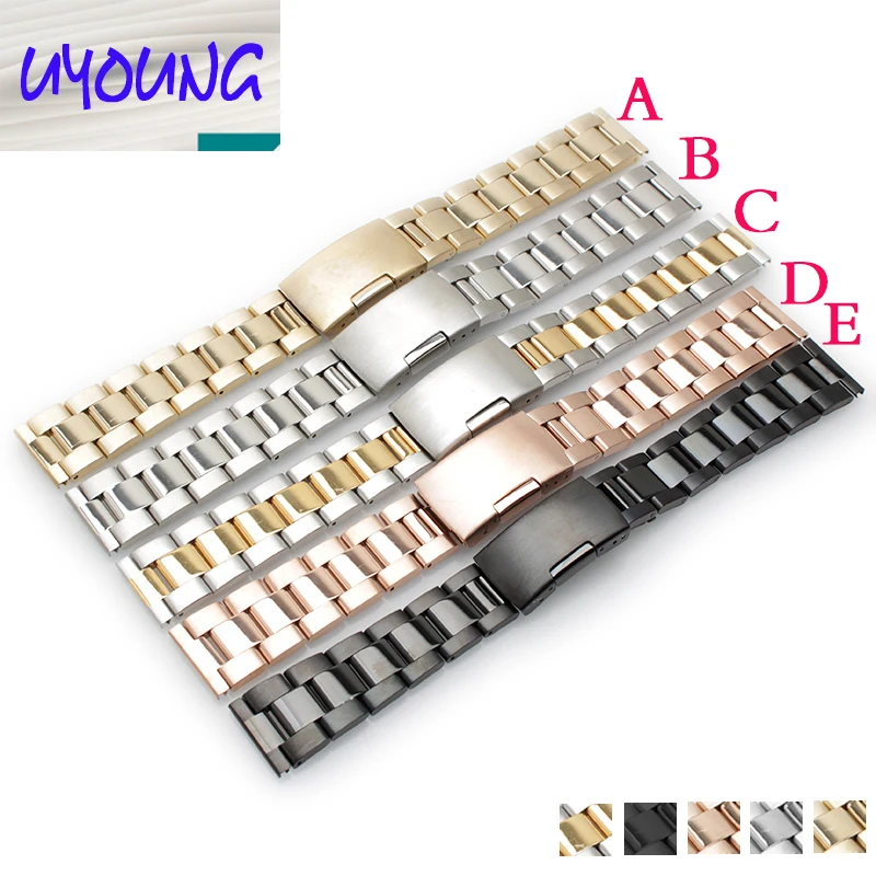 

Universal flat interface Men's women's stainless steel watch strap bracelet 20, 21 ,22, 23mm