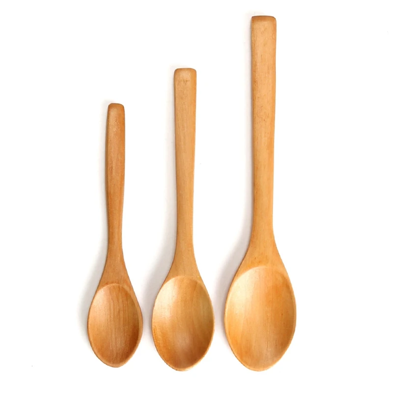

Hot Mini Wooden Spoon Kitchen Cooking Teaspoon Condiment Utensil Coffee Spoon Kids Ice Cream Tableware Tool