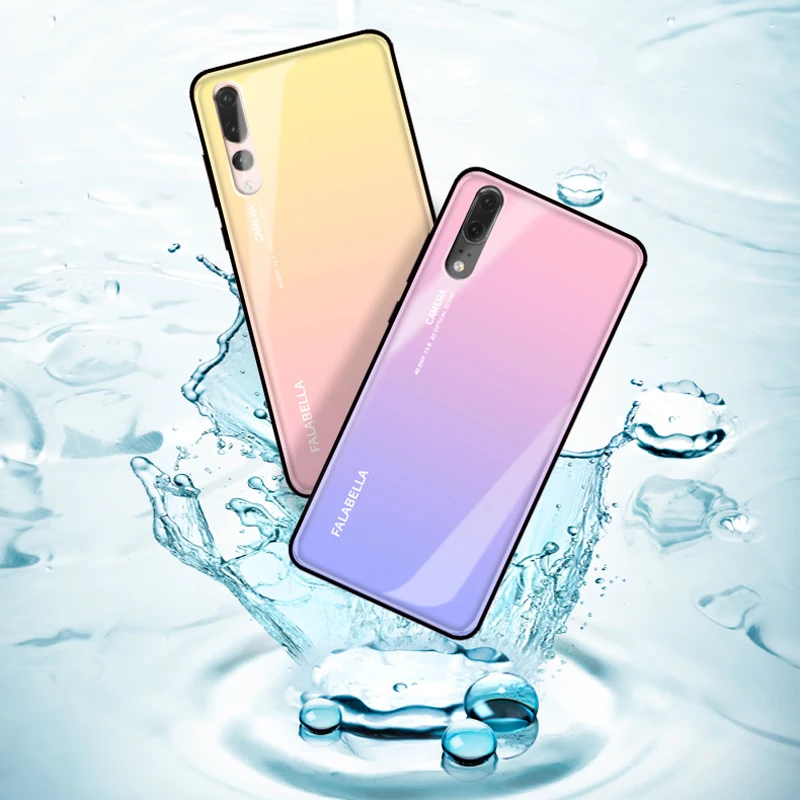 Gradient Aurora Tempered Glass Cases For Huawei P20 Case P20 Pro Case Luxury Colorful Smooth Back