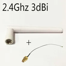 100 шт. 2,4 ГГц 3dBi wifi антенна с RP SMA штекер белый+ ipx/ulf для RP внутренний разъем SMA кабель 15 см цена