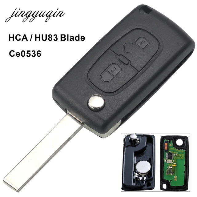 Jingyuqin Ce0536 HCA lame modifiée 2 bouton Filp pliant télécommande  voiture clé housse coque gousset pour Citroen C2 C4 C5 C6 C8 Xsara Picasso  - AliExpress