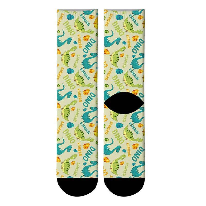 Мужские модные носки с 3d рисунком динозавра тираннозавра Рекс, мужские забавные длинные носки Юрского периода, уличные трендовые трубки, носки - Цвет: 3