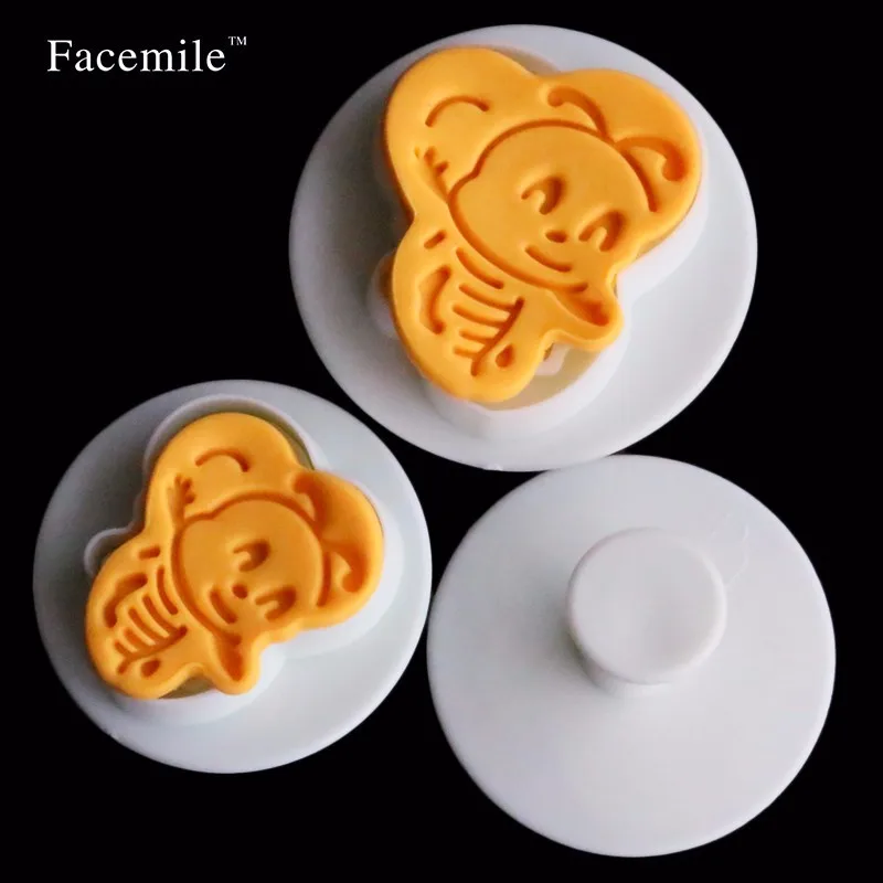 New 3PCS Bee Cookie Biscuit Cutter Mold Stamp Cake Punger Fondant Cake Bread Decorating Mold Cookie Plunger Cutter Tool