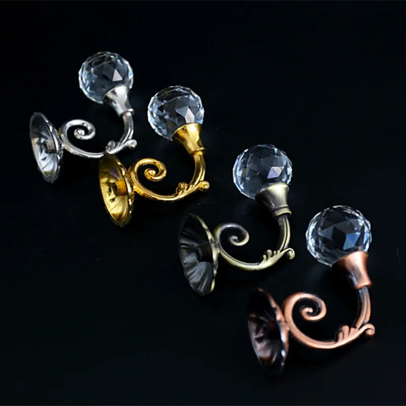2pcs Fashion European style crystal ball curtain hook wall mounted home decor hanging tools. | Дом и сад