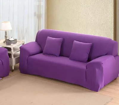 Однотонный эластичный чехол для дивана все включено короткий кожаный диван современное полотенце по индивидуальному заказу летний универсальный чехол для дивана - Цвет: purple