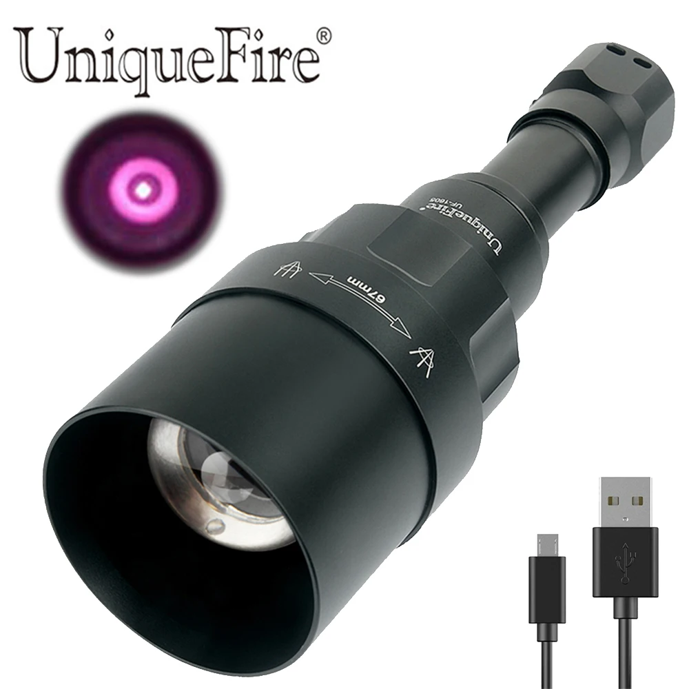 UniqueFire 1605 USB Перезаряжаемый T67 IR 940nm светодиодный светильник-вспышка инфракрасный светильник 67 мм выпуклая линза фокусировка ночного видения регулируемый фонарь