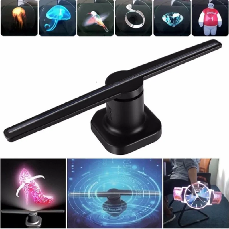 New Hologram Projector Universal LED Holographic Projector Portable Hologram Player 3D Holographic Dispaly Fan Unique Hologram