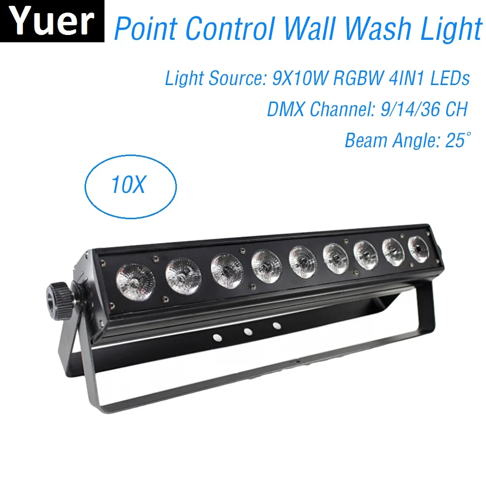 10 шт. 9X10 Вт RGBW 4в1 светодиодный настенный, с омывающим светом точечный контроль DMX512 светодиодный бар настенный сценический свет Музыка Dj
