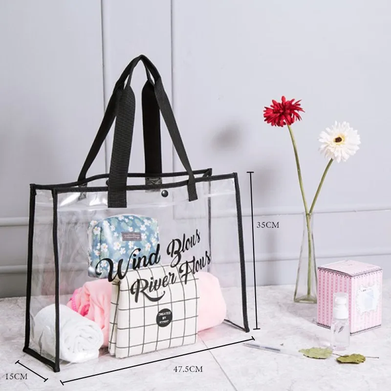 

Portable One-shoulder Bags For The Swimming Pool Beach Bath Bag PVC Transparent Bag Travel Tote Wash Storage Swmming Handbags