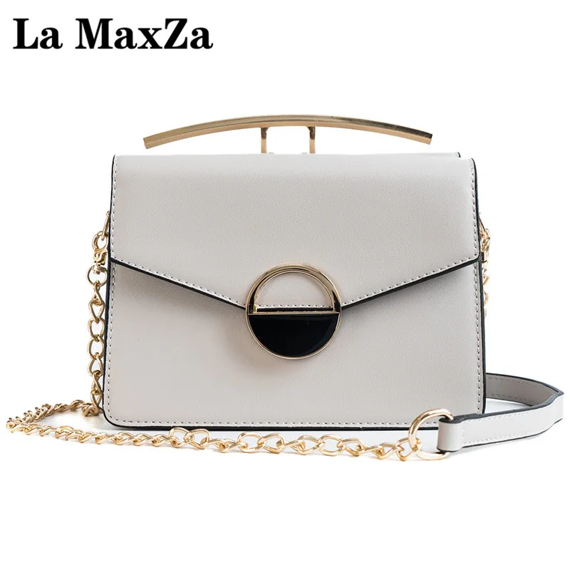 

La MaxZa 2018 Jane design stitching new women's bag contrast color two-sided shoulder bag portable Messenger bag