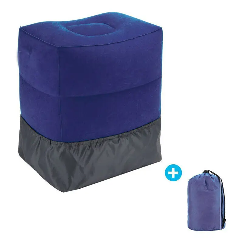 3 Слои надувные подушки Чехол Путешествия отдыха воздуха Подножка для ног точного длительного отдыха на открытом воздухе Дорожная Подушка для сна надуваемые воздухом - Цвет: Темно-синий