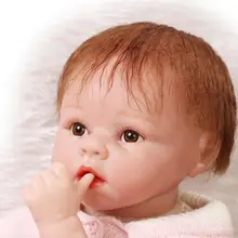 Мода 2" Reborn Детские куклы девушки игрушка Силиконовые Винил новорожденный реалистичные ребенка с одеждой карие глаза мохер очень мило