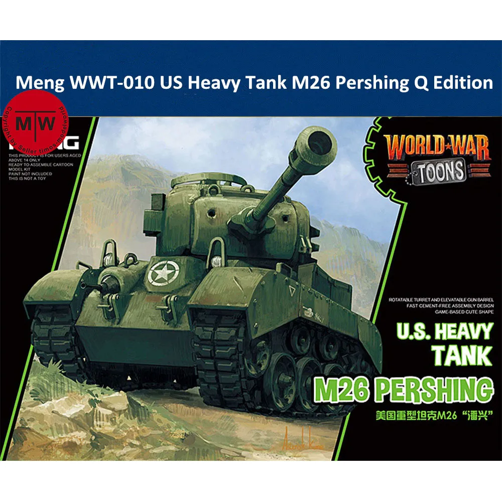 

Meng WWT-010 US Heavy Tank M26 Pershing Q Edition Plastic Assembly Model Kit Cute