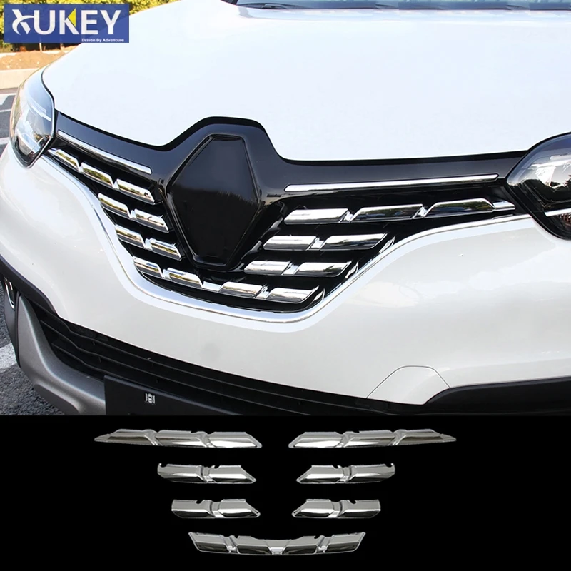 

Chrome Front Center Mesh Grill Cover Trim For Renault Kadjar 2015 2016 2017 2018 Radiator Protector Molding Protector Accent