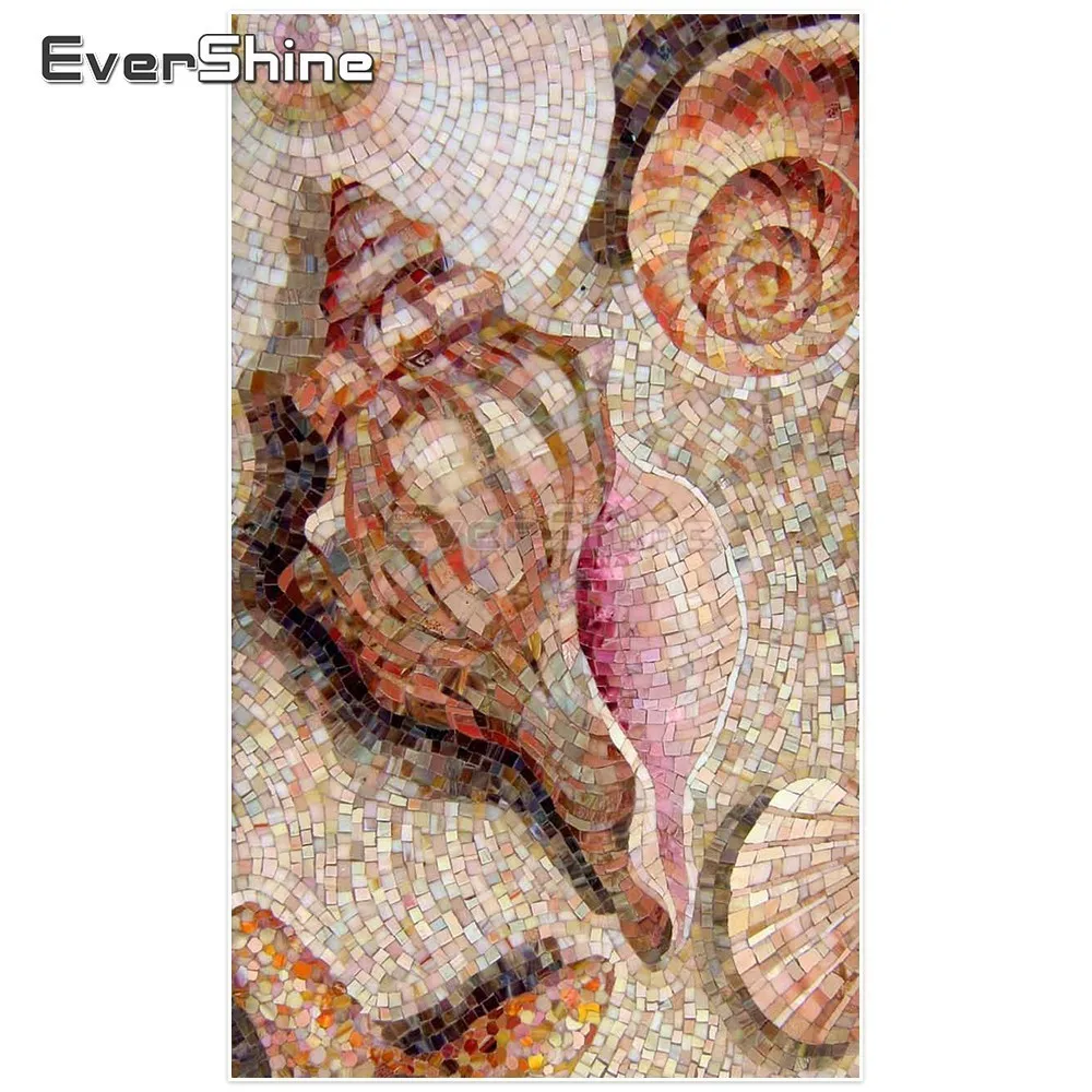 

Evershine DIY Diamond Painting Shell Cross Stitch Scenery Pictures Of Rhinestones 5D Full Square Diamond Embroidery Home Decor