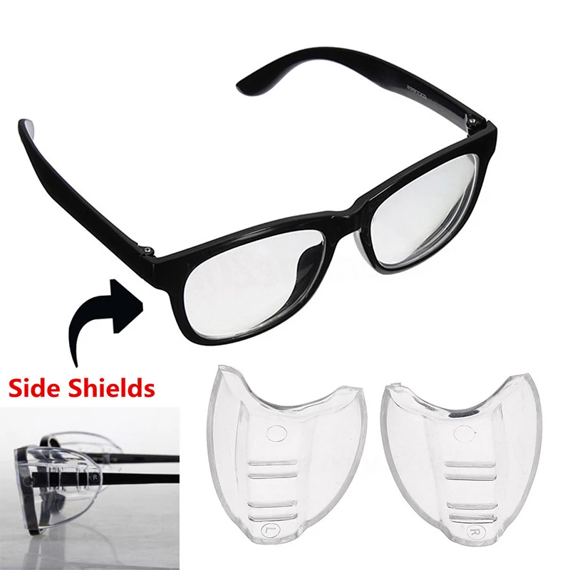 

2PCS PVC Safety Optical Universal Sideshield Glasses Wings Safety Glass Flexible Slip-On Protector Hiking Goggles Eye Protection