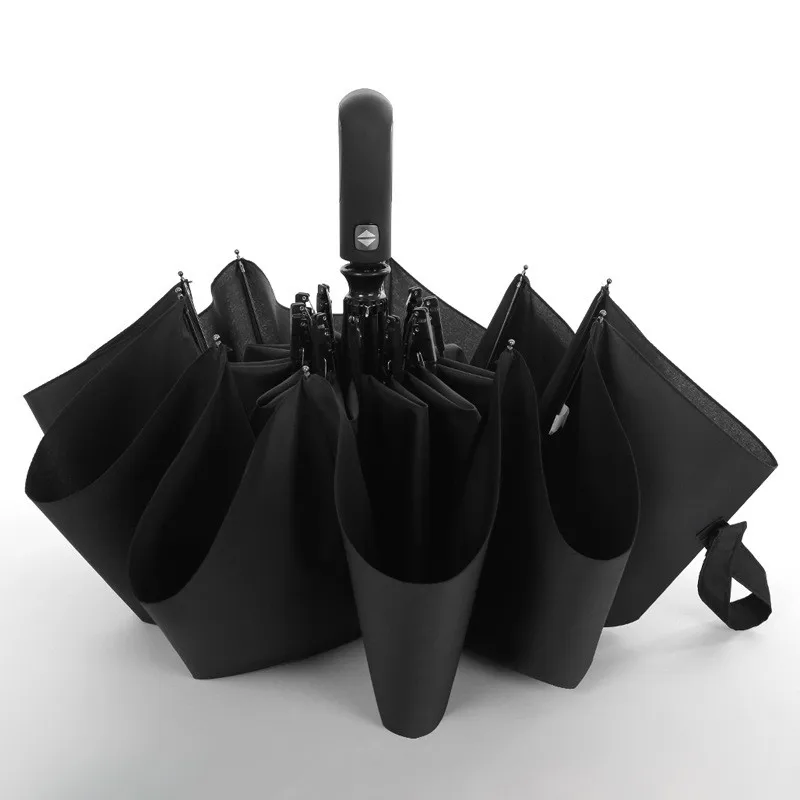 Ветростойкий складной автоматический зонт дождь для женщин авто Роскошные ветрозащитные зонты, дождь для мужчин черное покрытие FW3