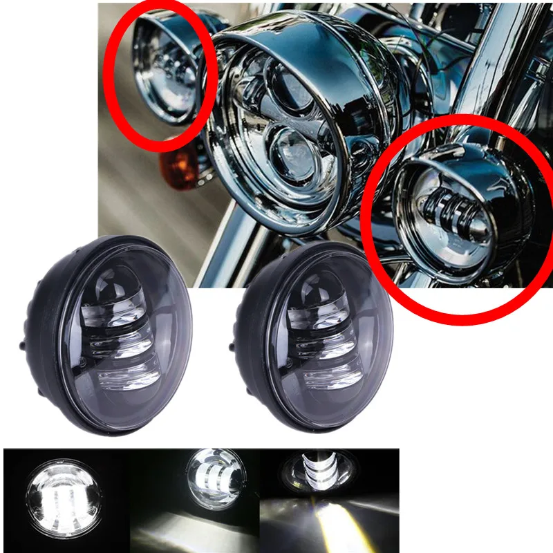 

2pcs 4.5'' Super bright 30w led Motorcycle Fog Light Headlight Spot Driving Lamp Projector Waterproof For Harley Davidson