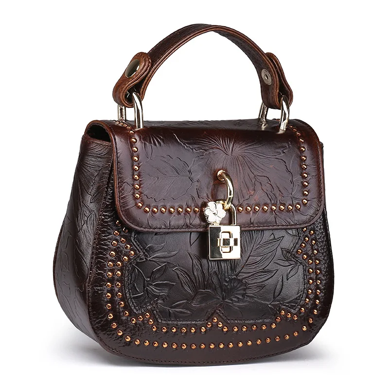 

Retro Women's Genuine Cowhide Leather Small Mini Handbag Casual Tote Cross Body Shoulder Sling Bag Pouch Phone Bag LS8880