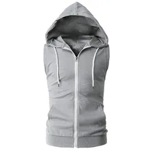 Повседневные Летние Осенние Canotta Бодибилдинг Спорт фитнес для мужчин с капюшоном майка топики без рукавов рубашки спортивная одежда жилет Топ толстовки 1