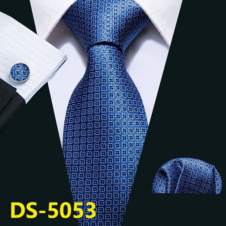 DS-5053 Мужской галстук, золотой, темно-синий, в полоску, шелк, галстук Barry. Wang, 3,4 дюймов, жаккардовые, вечерние, свадебные, тканые, модные, дизайнерские, галстук для мужчин, DS-5032 - Цвет: DS-5053