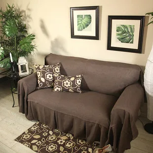 Modern Solid Color Brown Sofa Slipcover Coffee Towel 100 Modern Solid Color Brown Sofa Slipcover Coffee Towel 100 Cotton Cloth Cover
