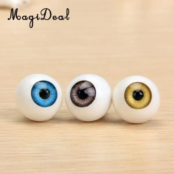 8Pcs/Pack Round Acrylic Doll Eyes Eyeballs for Dolls Plush Animal Toys Halloween Props DIY Craft Accs 16mm