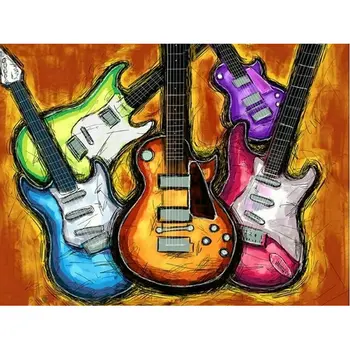 

Full square drill resin Diamond embroidery guitar 5d diy diamond painting cross stitch picture rhinestone mosaic home decor