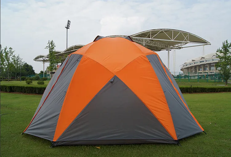 Большая палатка 5-8 человек Сад Палатка двухслойная три двери на открытом воздухе палатки для семейного отдыха путешествия 330*380*195 см