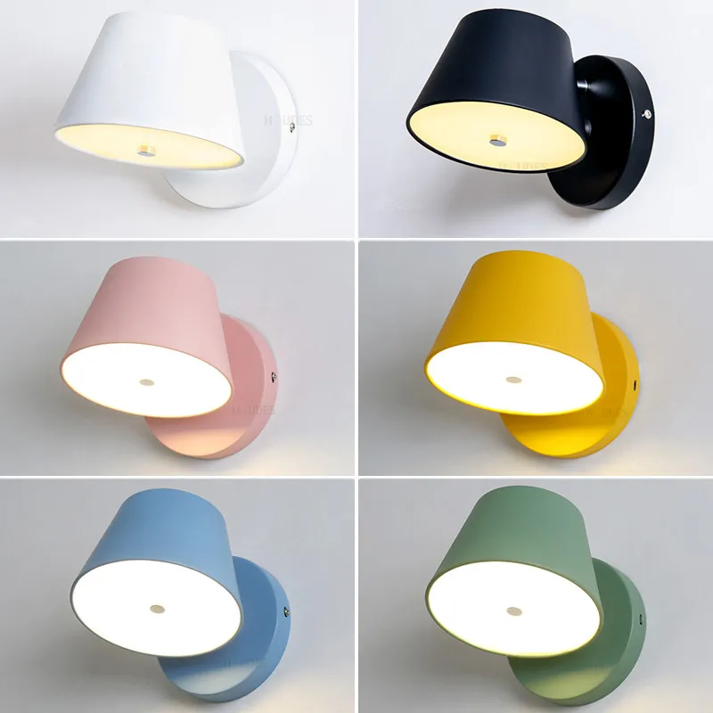 

Nordic Macaron Wall Lamp Creative Multi-Color Children's Room Wall Lights 360 degree Rotating Bedroom Bedside Study Aisle Lamp