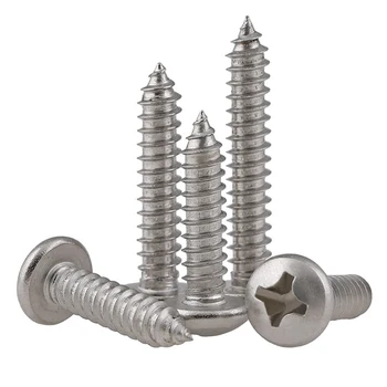 

M3 GB845 304 Stainless Steel Round Self Tapping Screws Wood Screws / Cross Pan Head Self Tapping Screws M3*6/8/10/12/16-50mm