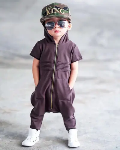 

Fashion Newborn Toddler Baby Boy Hooded Zipper Romper Jumpsuit Playsuit Clothes