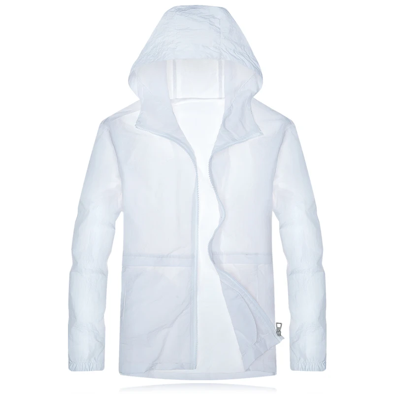 Summer sun-protective jacket men sunscreen ultra thin quick dry waterproof windproof hooded transparent coat Anti-uv men jacket 