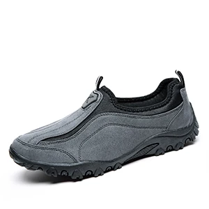 Специальное предложение, средний размер(b, m), походная обувь, без шнуровки, кожа, для улицы,, Trek Suede, Спортивная мужская обувь для альпинизма, Outventure, sapatos masculino - Цвет: Gray
