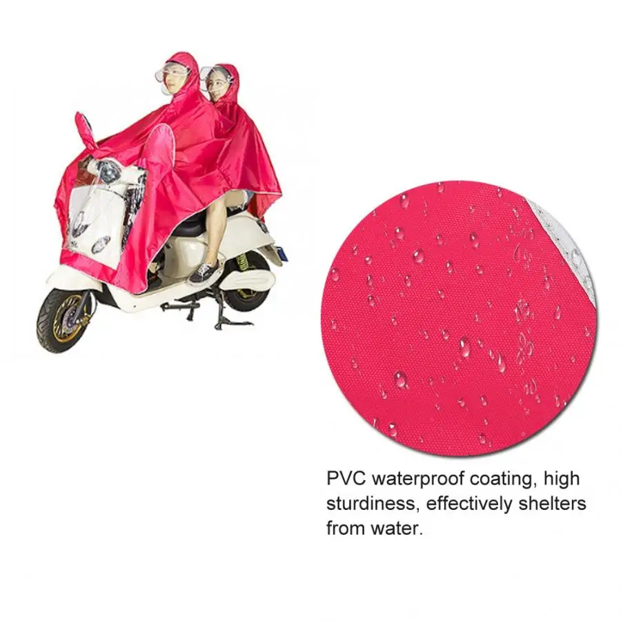 Дождевик для мотоциклиста Костюмы съемный двойной пончо дождевик для взрослого розового и красного цвета Оксфорд электрический автомобиль водонепроницаемый дождевик 4XL