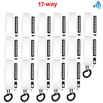 

ZHUDELE Intercom System 17-Way Interphones 2.4Ghz Wireless Audio Door Phone Kits,indoor intercom 99 handsets extendable
