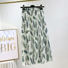 Винтажные плиссированные длинные юбки для дам ретро цветочный принт юбки женские Высокая Eastic талия юбка весна лето осень художественный стиль