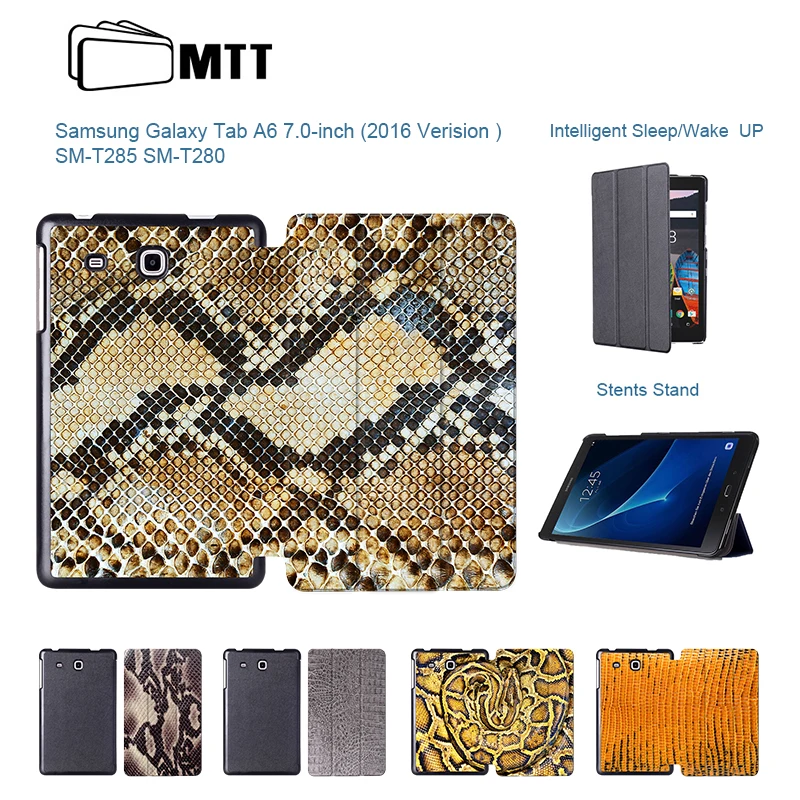 

Snakeskin/Crocodile PU Leather Shell 2016 Tab a6 7.0 Case Tablet Funda For Samsung Galaxy Tab A 7.0 T280 T285 SM-T280 Case Cover