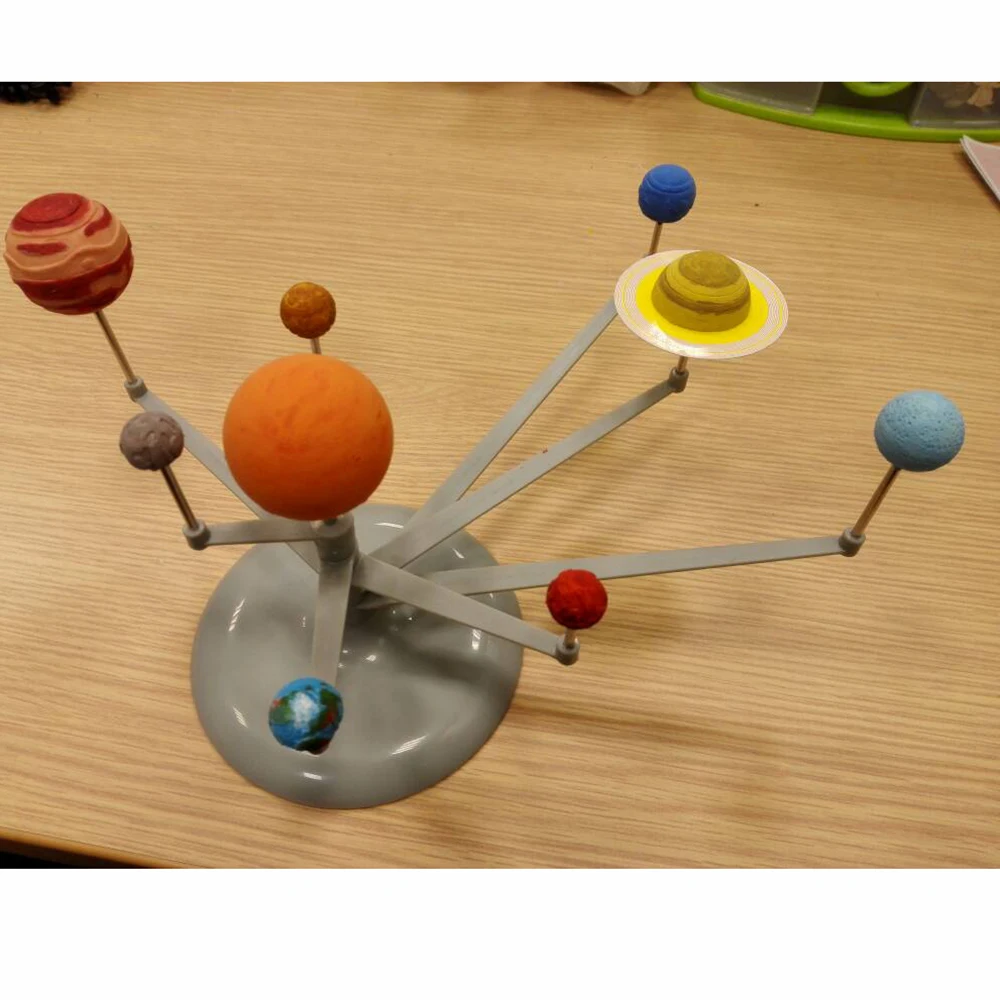 1 Set Kids Puzzle Toy Geography Teaching Resources Solar System Planetary Model DIY Assemble Toy Learning Tool Supplies