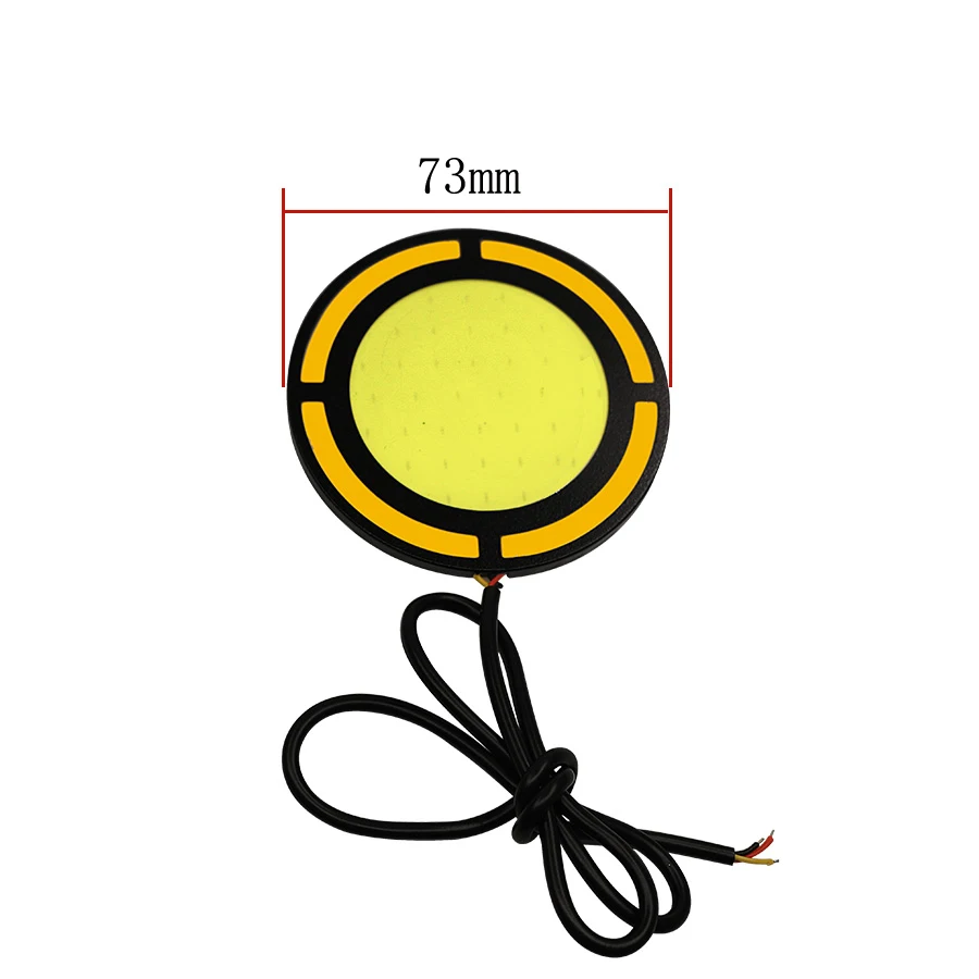 YCCPAUTO  ÷ LED ְ ,  COB Ȱ, DRL  õ, DC12V, ȭƮ, ڹ, 73mm, 2 