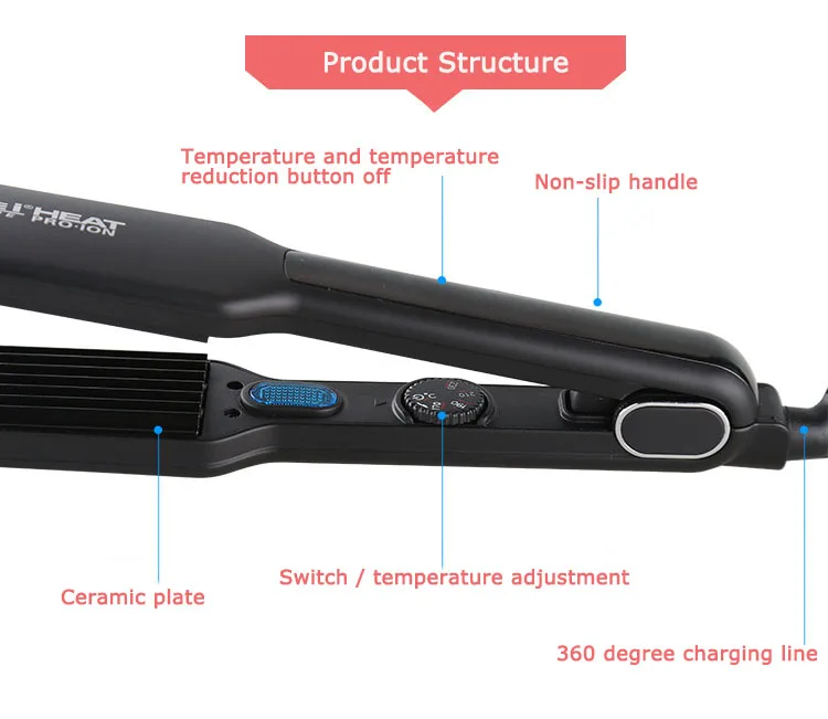 KM-1078/KM-306 горячая Распродажа розовый многофункциональный керамический Регулируемый температура выпрямления волос для завивки кукурузы гофрированного железа